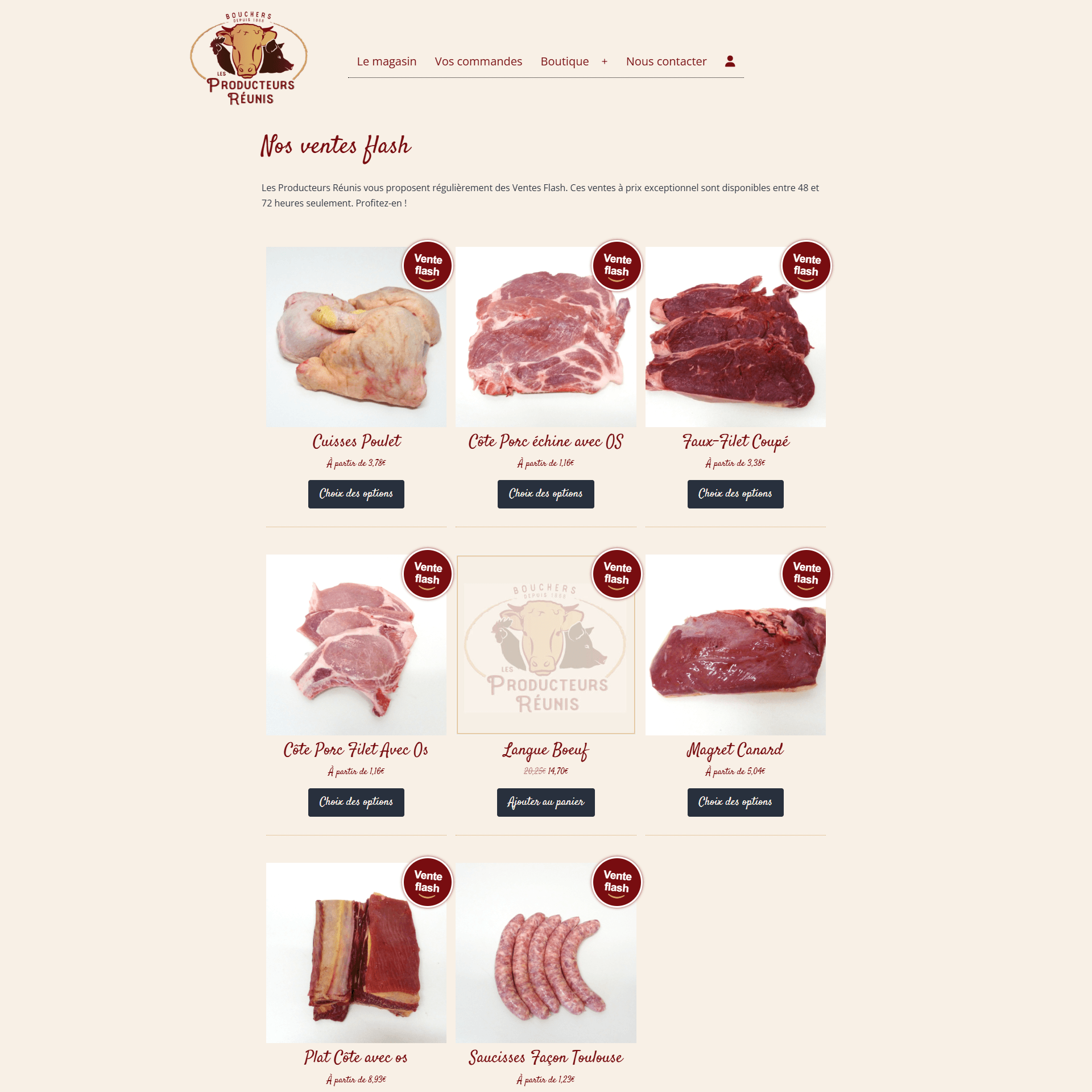 Mise a jour site Les Producteurs Reunis